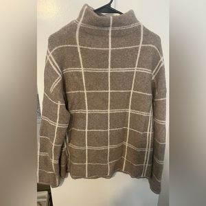 Medium Beige Christian Siriano Checkered Sweater